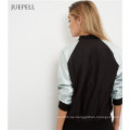 Schwarze Blumendruck-Bomber-Frauen-Jacke